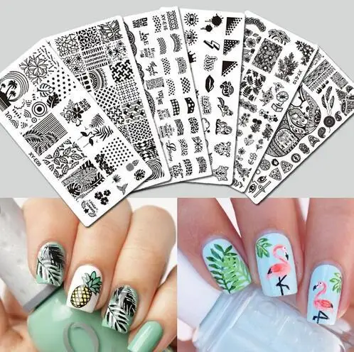 

1pcs Nails Art Stampe Snowflake Elk Floral Multi-pattern Stainless Steel Stencils Nail Printing Image Manicure Stamping Tools