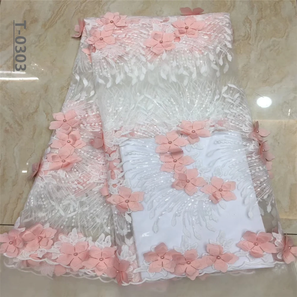 Нигерия 3d Цветочная кружевная ткань высокое качество сетчатые кружева с