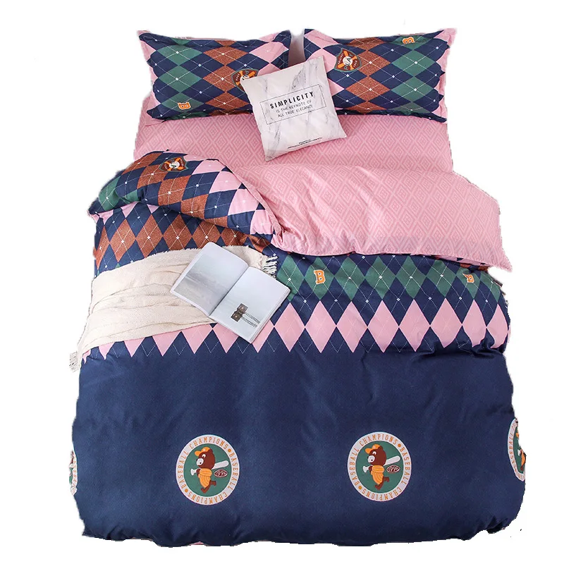 

Popular bedding four piece set size pattern simple printing small fresh fashion ins style