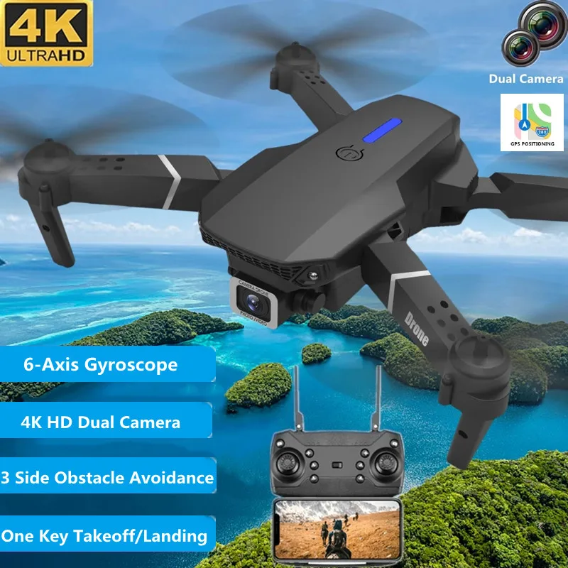 

6-Axis Gyroscope RC Quadcopter 4K HD Dual Camera 3 Side Obstacle Avoidance One-Click Take-off/Landing APP Control FPV RC Drone