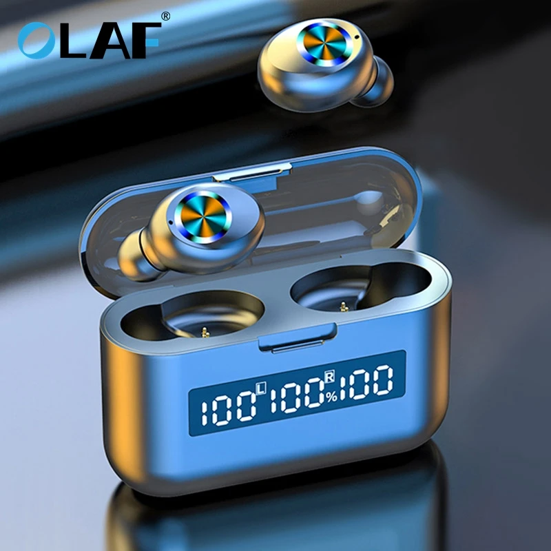 

Wireless Headphones TWS Bluetooth Earphones 2200mAh Charging Box Sports Waterproof Headsets HiFi Stereo Earbuds with Microphones