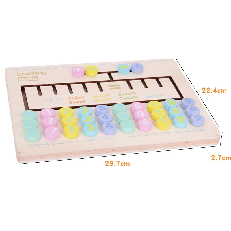 

Wood Math Toys Materials Learning To Count Numbers Matching Digital match Early Education Teaching Children kids learn math tool