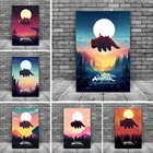 Аватар, последний постер Airbender, Aang Appa Wall Art, Aang Appa постер, Аватара настенное искусство, минималистское искусство