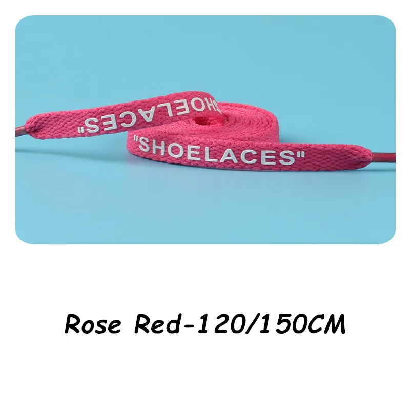 Rose Red Новые шнурки на плоской подошве, шнурки с логотипом на молнии, белые шнурки ручной работы, шнурки для кроссовок, шнурки для ботинок - Цвет: Rose Red