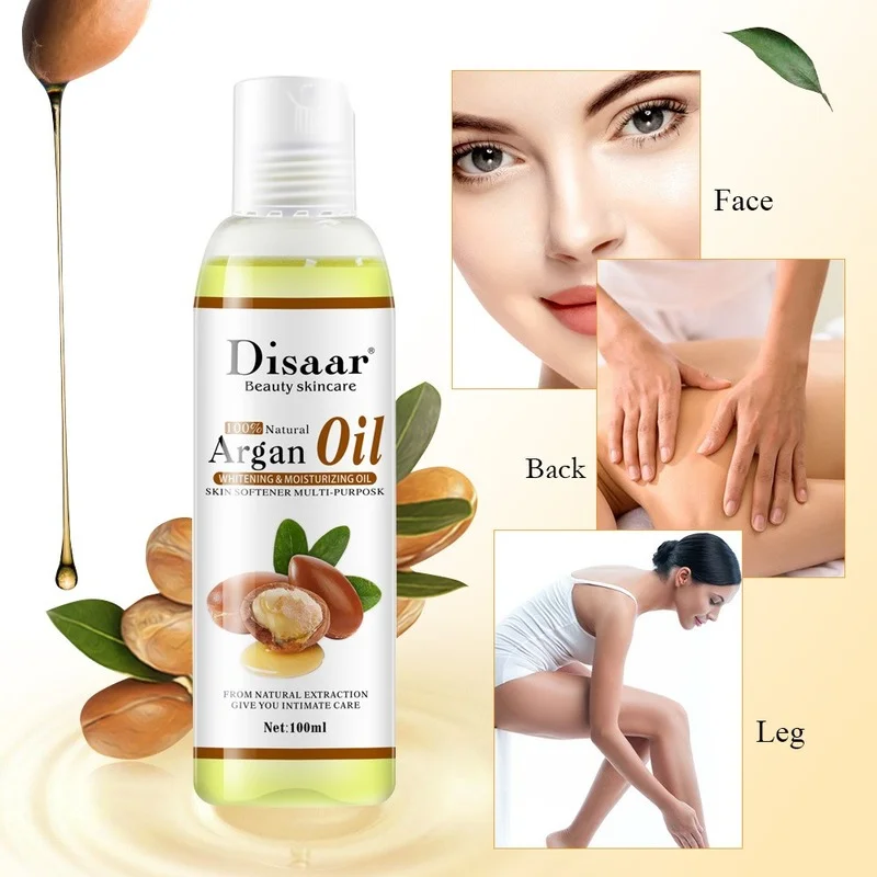 

100% Natural Organic Argan Emollient Oil Nourish Care Moisturizing Oil Control Nourishing Repair Skin Body Massage Oil 100ML