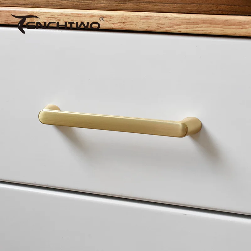 TENCHTWO Nordic Gold Kitchen Furniture Handles Wardrobe Bathroom Storage Cabinet Knob And Dresser Cupboard Drawer Door Pull images - 6