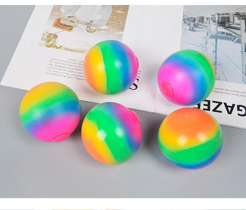 

Rainbow Stress Ball Colorful Vent Ball Fidget Toys Decompression Toy Relieve Pressure Balls Autism ADHD ADD Anxiety Relief