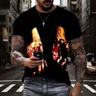 Мужская футболка KYKU, Повседневная футболка с коротким рукавом и 3D-принтом в стиле хип-хоп, лето