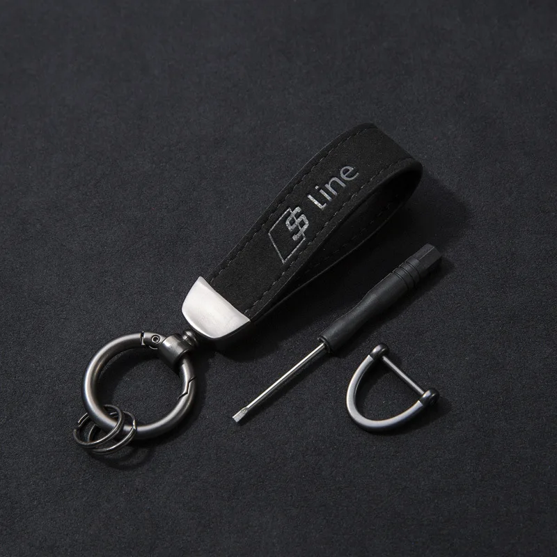 

Car Styling Metal Fleece Suede Leather Car Keychain for Audi Sline R forBenz AMG forBMW M Tech M3 M5 X1 X3 E39 Key Rings Chains