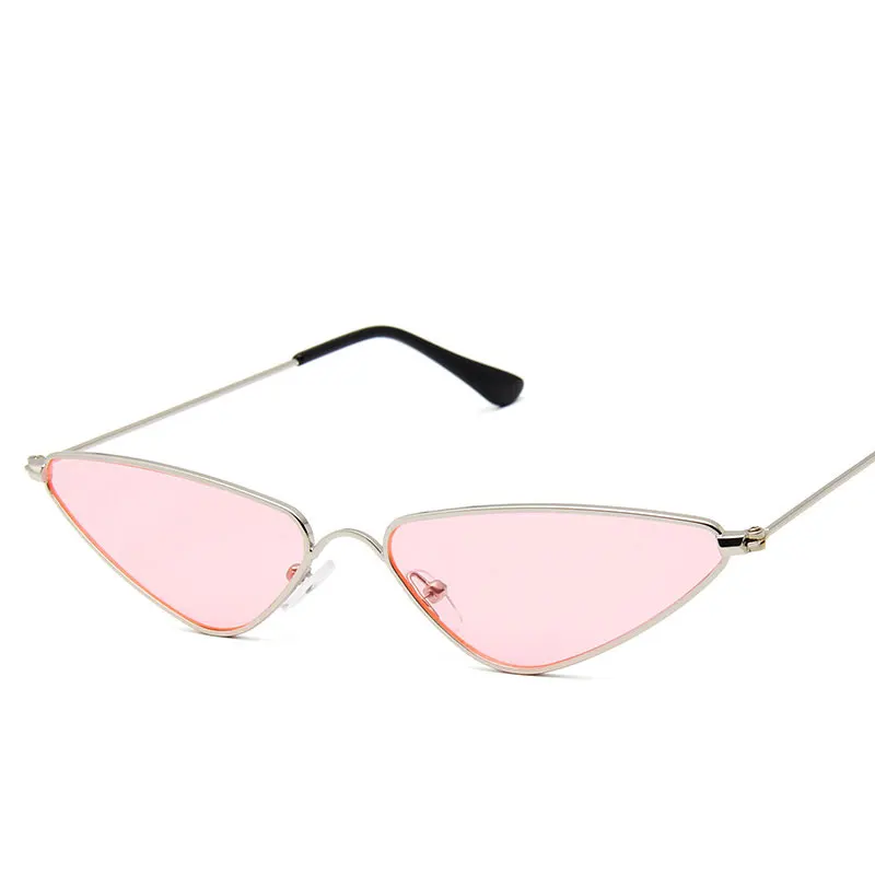 2022 Trend Small Sunglasses Women Fashion Triangle Metal Cateye Glasses Popular Multicolor Famous Brand High-end Design UV400 | Аксессуары