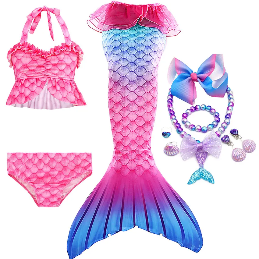 Плавательный одеяло хвост русалки для девочек Костюм Русалки Платье косплея