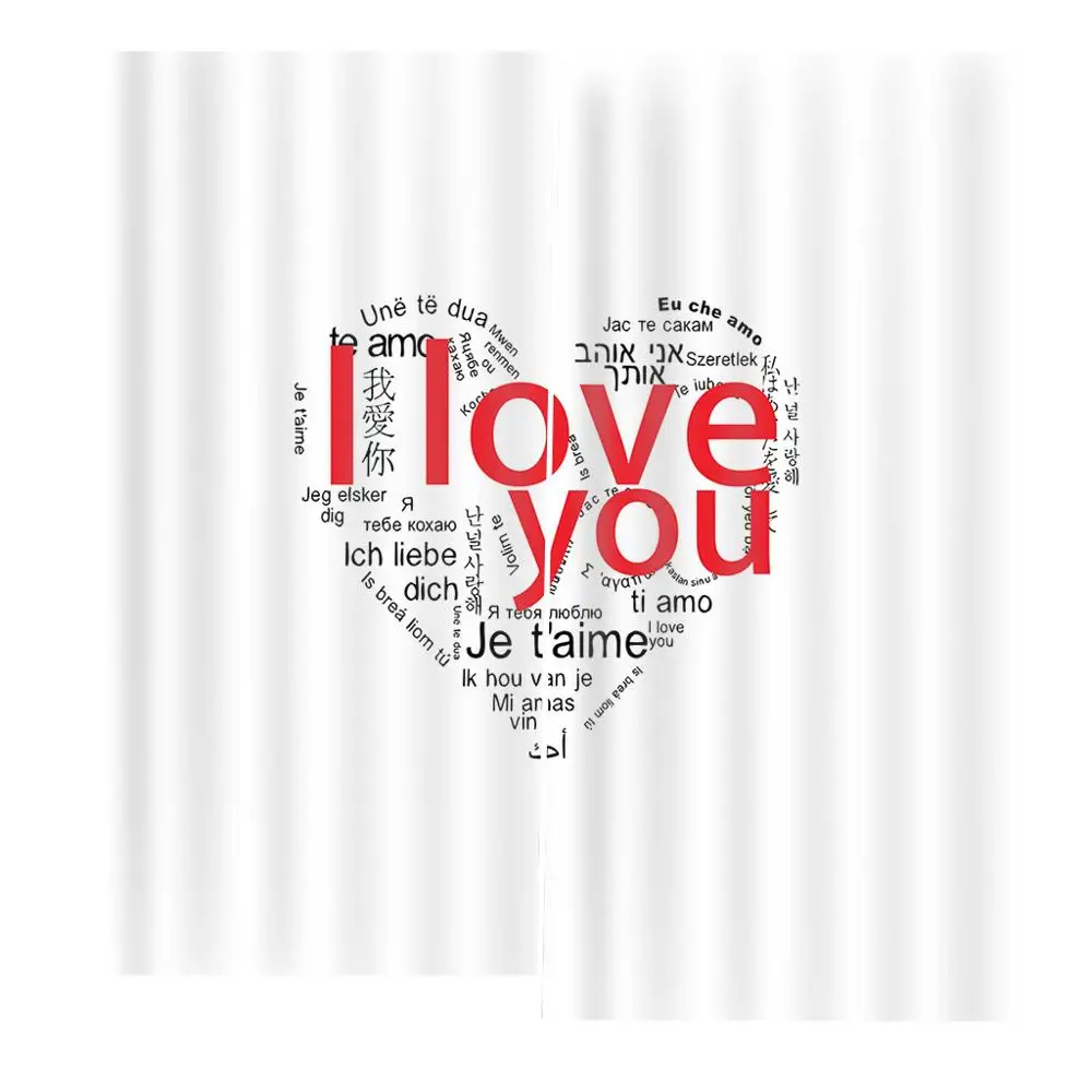 Cstom size Letter love curtains for girl room wedding 3d Digital print home drapes | Дом и сад