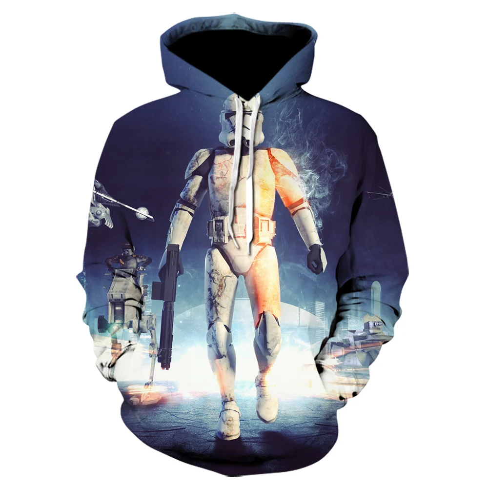 Толстовка с капюшоном 3D принтом в стиле Звездные войны модные повседневные