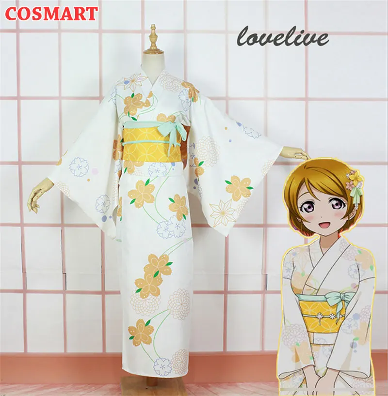 

COSMART [Customized] LoveLive! Koizumi Hanayo Chrysanthemum Bathrobe Printing Kimono Cosplay Costume Halloween Carnival Outfit