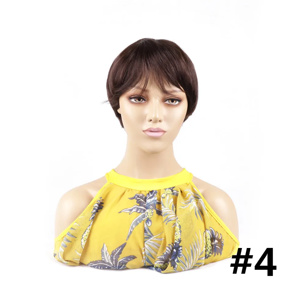 Короткие парики из человеческих волос для черных женщин плотность 130% дешевые