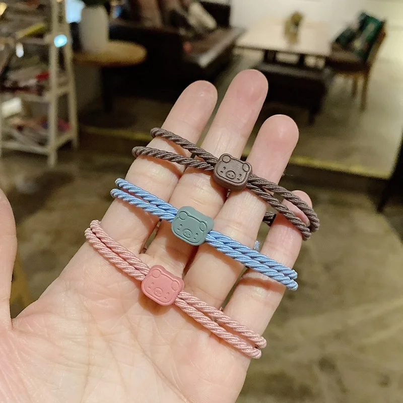 

Korean pig hair ring high elastic tie hair small rubber band couple hair rope ins simple head rope bracelets for women