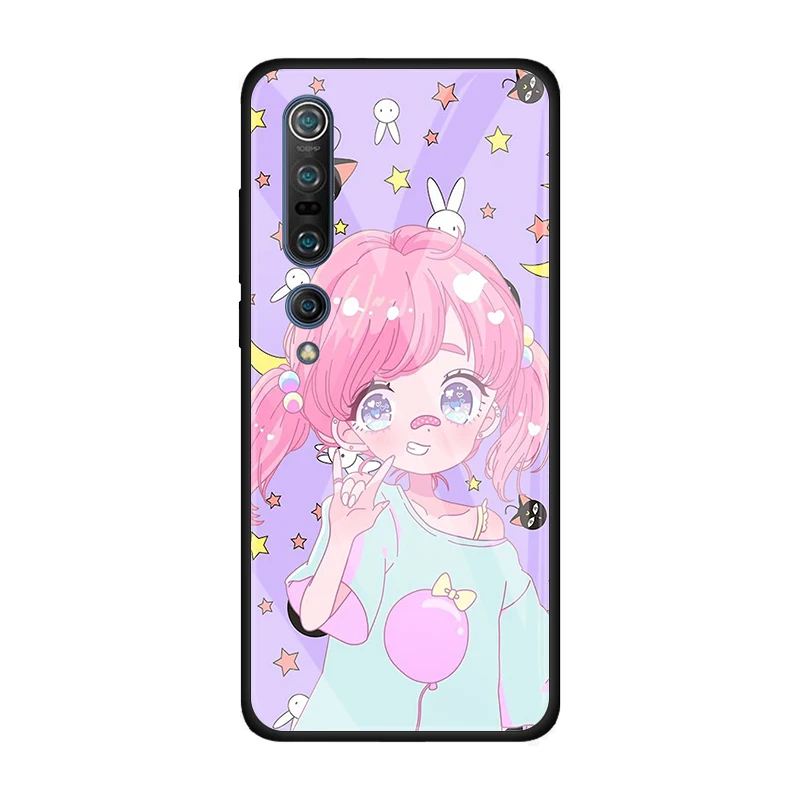 

Phone Case for Xiaomi Mi Poco X3 NFC M3 F2 Pro Note 10 10T Pro 9T 10 Lite CC9 CC9E Glass Cover Shell Sailor Moon