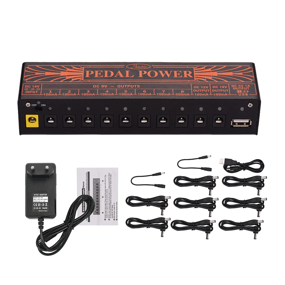 Электростанция Rowin компактного размера для гитарных эффектов 10 изолированных