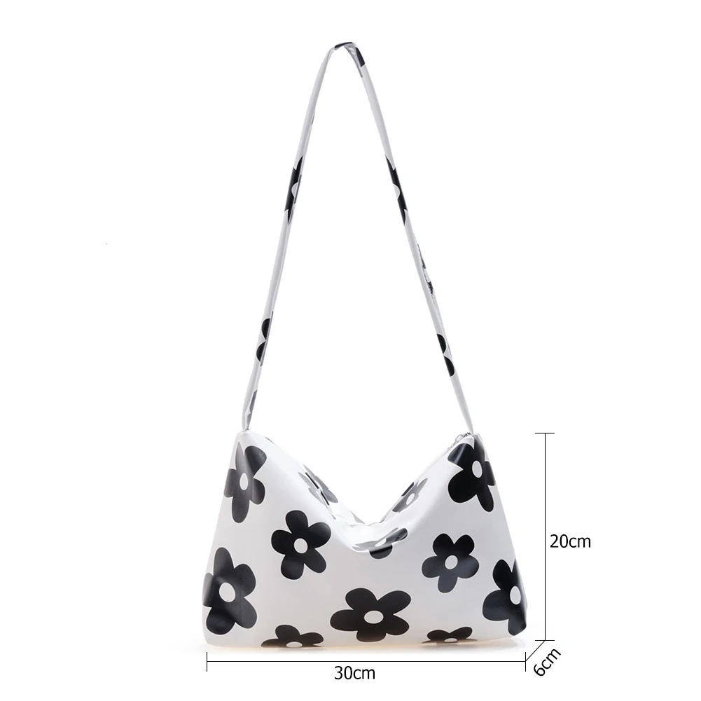 

Fashion PU Leather Women Purses Handbag Flower Print Casual Shoulder Bag Female Small Underarm Bag Ladies Street Top-handle