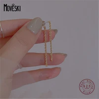 moveski 925 sterling silver starry tassel chain stud earrings women anniversary party high jewelry accessories