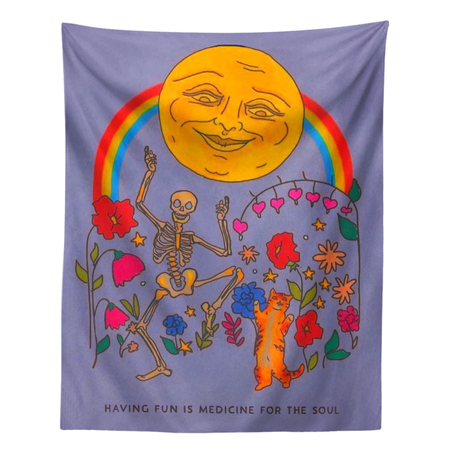 Гобелен с подсолнухами настенный домашний декор радужные милые Мультяшные