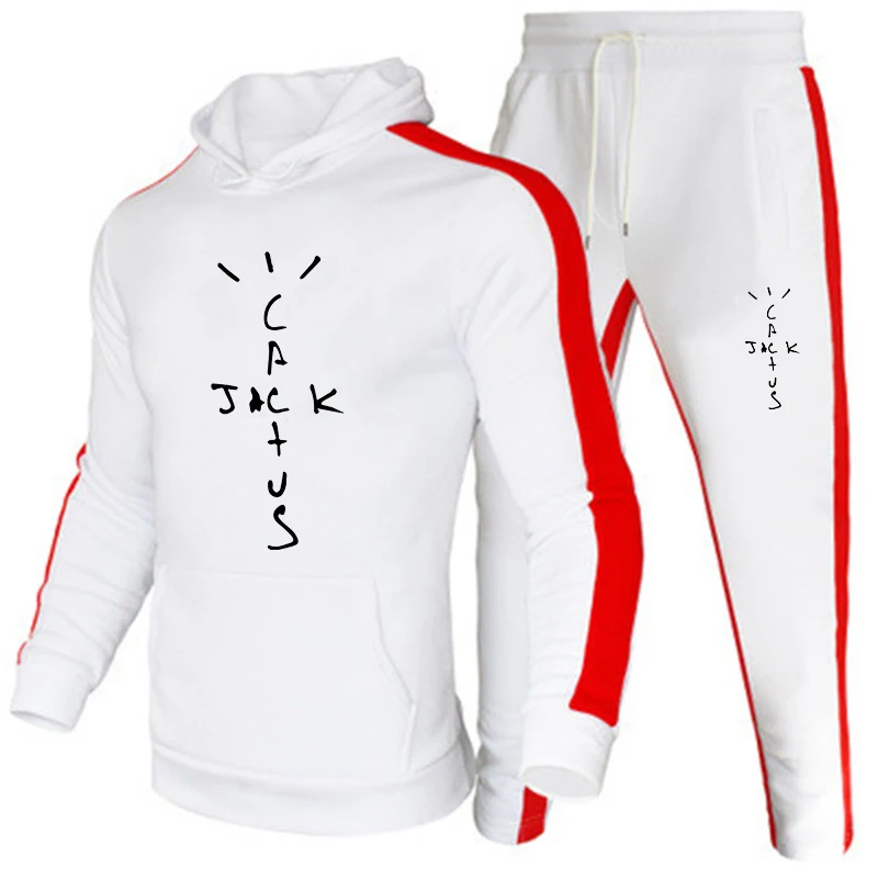 

Autumn and winter 2021 2-piece striped hooded swea...