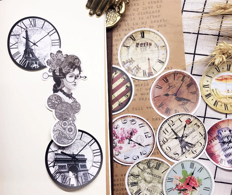 21 шт. DIY Дневник руководство древние часы и пластина Евро американский Ретро tn