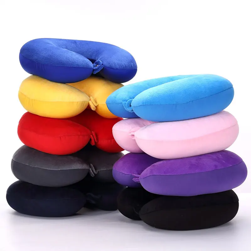 

New Hot U Shaped Travel Pillow Particles Neck Car Plane Pillows Soft Cushion Home Outdoor Textile