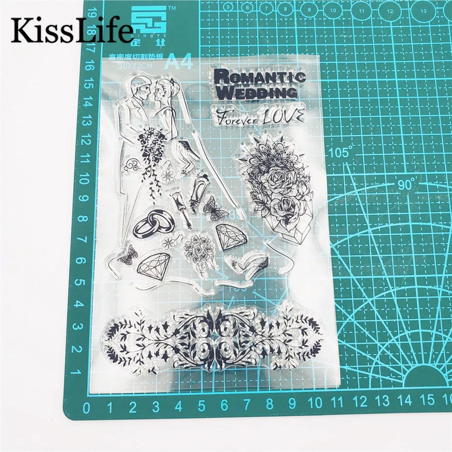 1 лист Романтических Свадебных букв жениха прозрачные резиновые штампы для