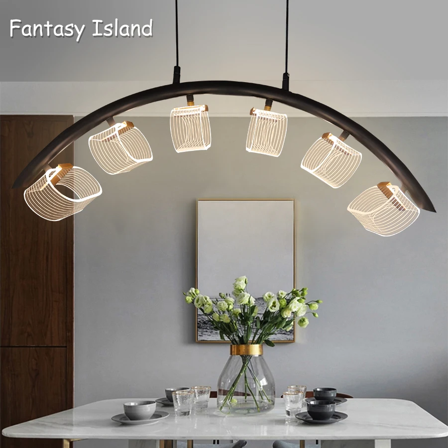 Минималистичная современная светодиодная люстра Hme освещение Акриловые Кольца