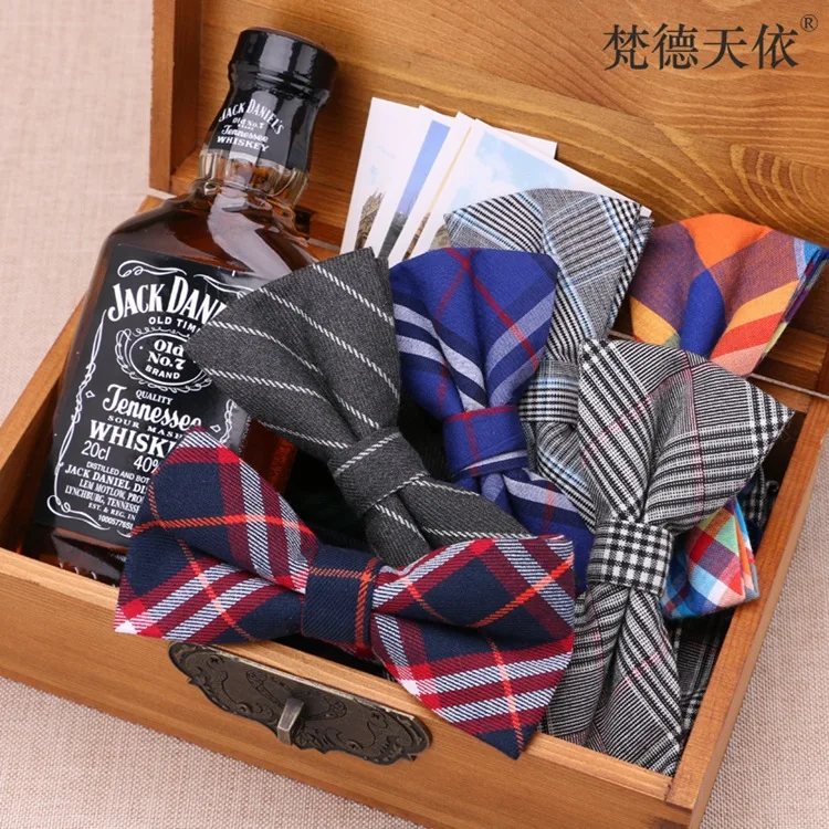 

Wholesale bow tie men's bows Korean bridegroom marriage leisure lattice bows British fashion business manufacturers in stock