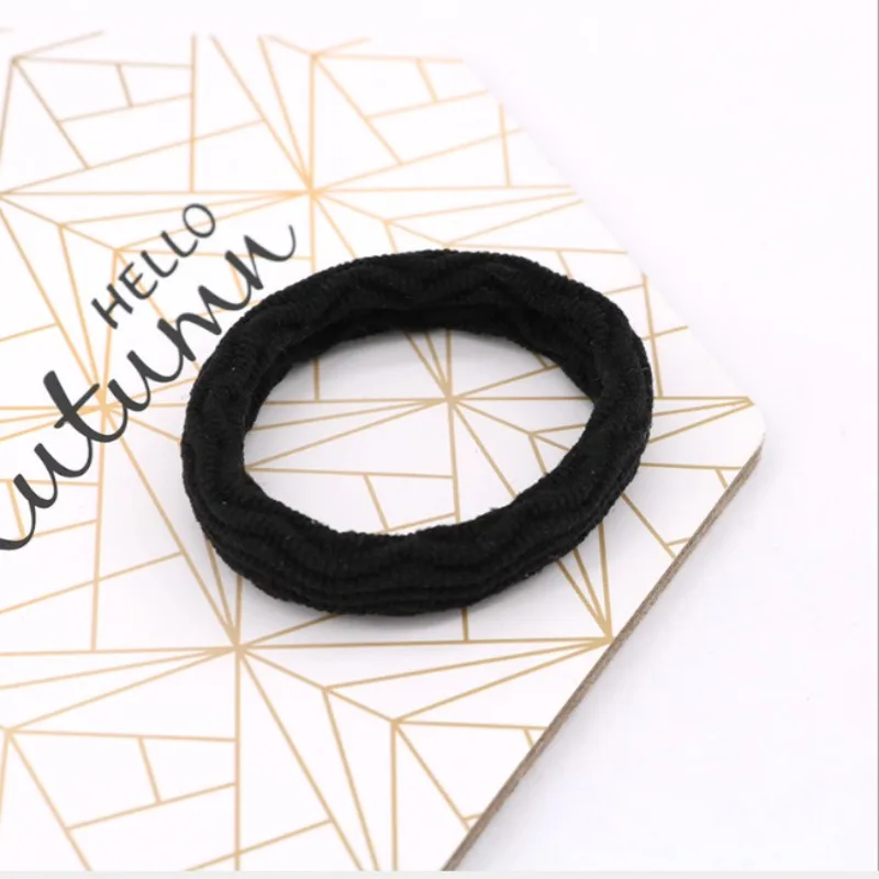 Black 5Pcs 5 шт., корейская мода, волнистые эластичные резинки для волос, резинки для волос, лента для волос, веревка для женщин, девушек, конский хвост, держатель - Окраска металла: Black 5Pcs