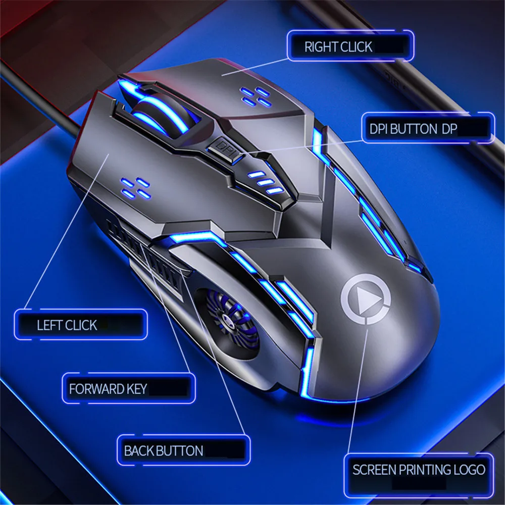 gaming mouse wired mouse gamer mice 6button 4 speed dpi rgb backlight gaming mouse for pubg computer pc laptop gaming mouse free global shipping