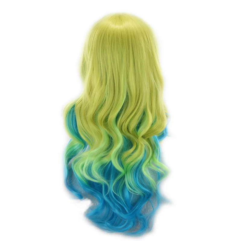 

Anime Women Long Wavy Miss Kobayashi's Dragon Maid Quetzalcoatl Lucoa Synthetic Hair Cosplay Wig Heat Resistance Fiber+wig cap