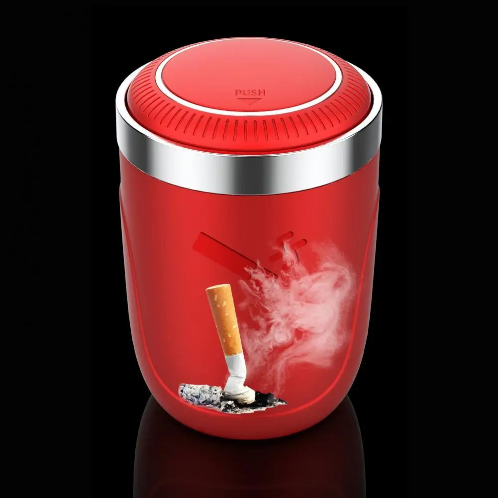 

Car Ashtray Colorful with Lid LED Light Multifunction Ash Storage for Car