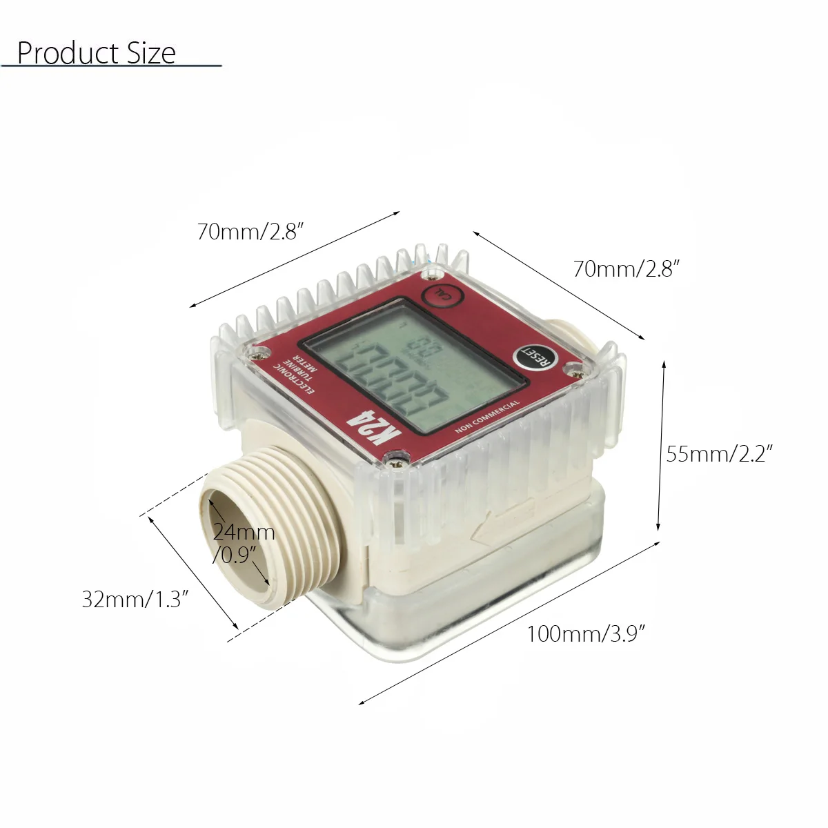 

K24 Turbine Digital Diesel Oil Fuel Flow Meter Gauge For Chemicals Liquid Water Hot for Measuring Gasoline Flowmete BSP/NPT LCD