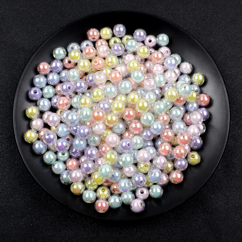 

50Pcs/Lot 10mm AB Plated Transparent Acrylic Beads Round Loose Spacer Beads For Jewelry Making DIY Bracelet Necklace Accessories