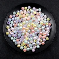 50pcslot 10mm ab plated transparent acrylic beads round loose spacer beads for jewelry making diy bracelet necklace accessories