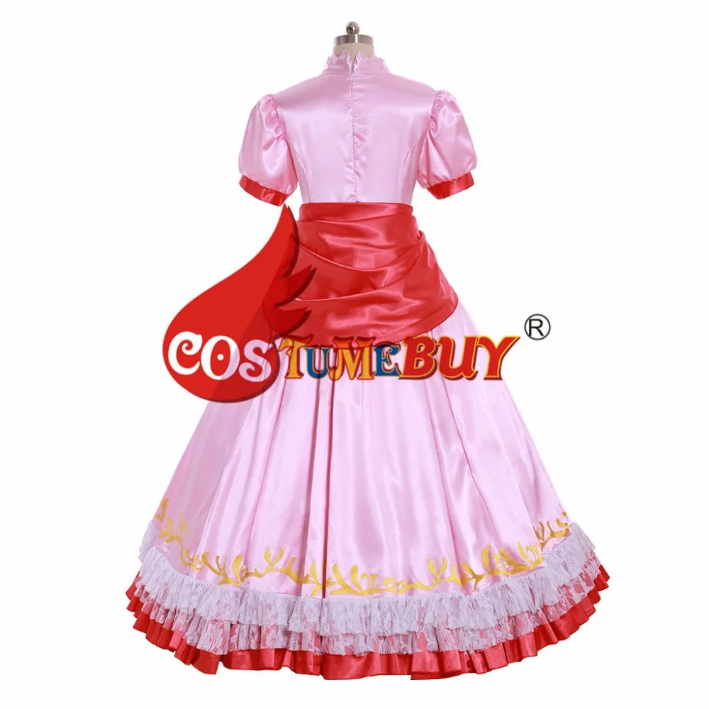 Costumebuy/платье принцессы Марио Персик для костюмированной вечеринки; женские бальные платья; розовое платье с перчатками; костюм на Хэллоуин на заказ