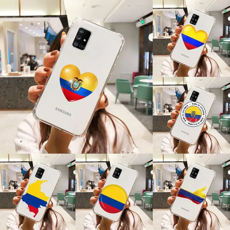 

Colombian flag Phone Case Transparent For Samsung A51 A50 A71 A70 A81 M60S Note S21 S 20 10 9 8 11 E Plus Ultra