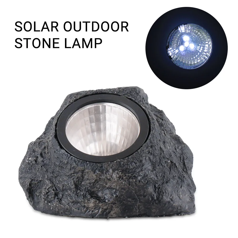 Полимерный камень светодиодный садовый светильник на солнечной батарее