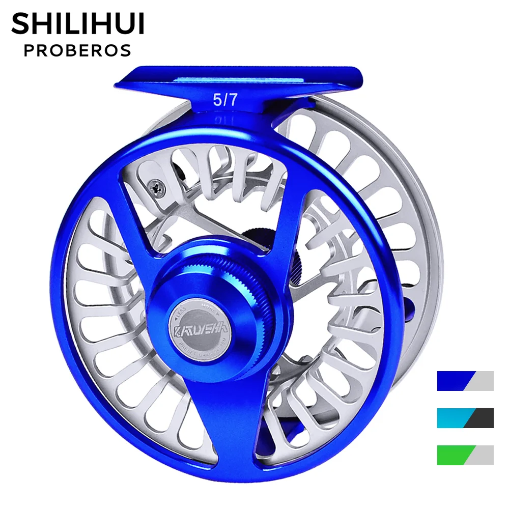 

SHILIHUI Fly Fishing Reel 5/7 7/9 9/10 WT Fly Reel Aluminum CNC Reels Machine Saltwater Jigging Carp Fishing Wheel Reel Grips