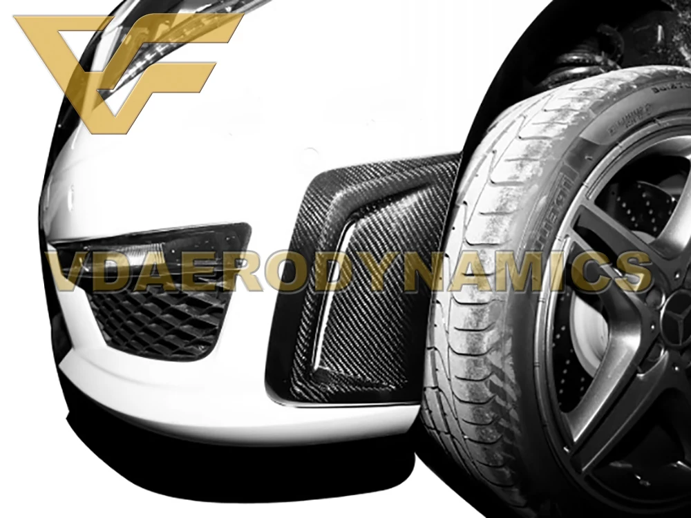 Подходит для 08 11 12 14 Benz W204 C63 VAD передний бампер из углеродного волокна с боковыми