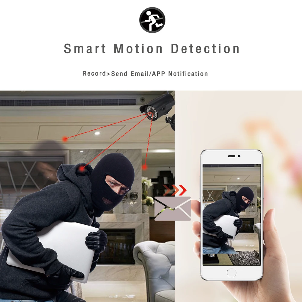 Беспроводная цилиндрическая IP камера для домашней безопасности с Wi Fi IP66