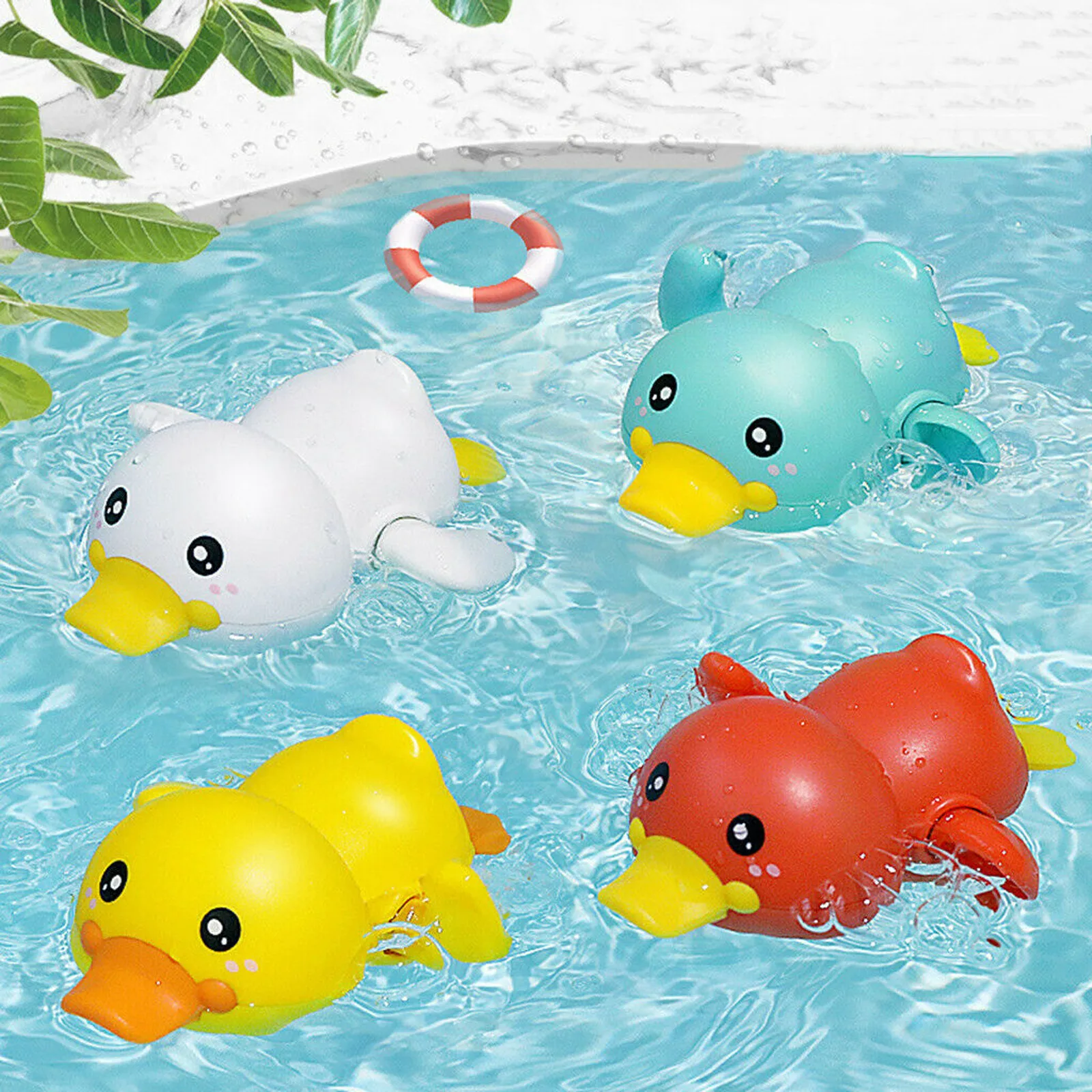 

Baby Bath Swimming Bath Pool Toy Cute Cartoon Duck Bath Toys Wind Up Animal Bath Toys Set Bath Toys For Kids