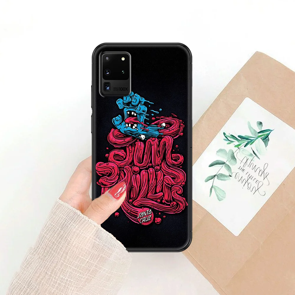 

Skateboards Santa-Cruz Phone case For Samsung Galaxy Note 4 8 9 10 20 S8 S9 S10 S10E S20 Plus UITRA Ultra black 3D back trend
