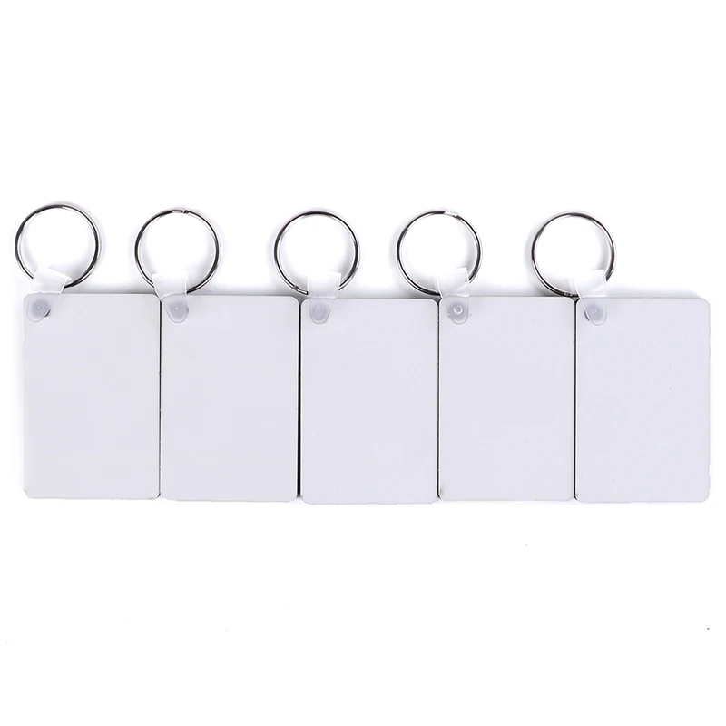 10PCS Wood Painting Key Ring Craft DIY Accessories Gift Rectangle White MDF Board Sublimation Printing Chains | Автомобили и