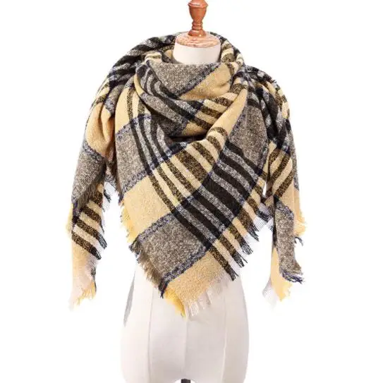 Cheapest New Women's Winter Triangle Scarf Plaid Warm Cashmere Scarves Female Shawls Pashmina Lady Bandana Wraps Blanket |