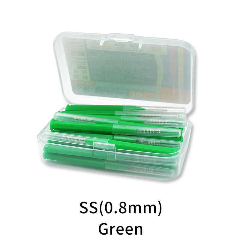 30 шт./кор. межзубные тонкие щетки денталес зубочистка нить для чистки зубов