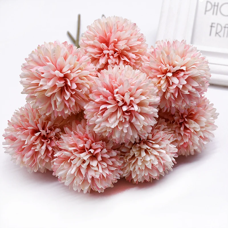 

Pink Artificial Simulation Dandelion Wedding Silk Flower Decor DIY Scrapbook Wreath Bride Bouquet Home Party Fake Flowers Craft